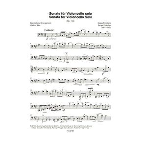 Prokofiev, Sergei - Sonata for Solo Cello, Op. 134 - arranged by Vladimir Blok - Edition Sikorski