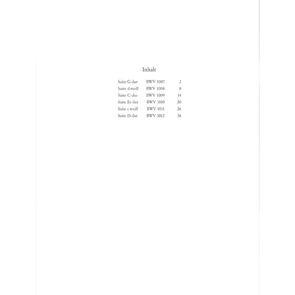 Bach, JS - 6 Suites BWV 1007 1012 for Cello - Arranged by Klengel - Breitkopf and Haertel Edition
