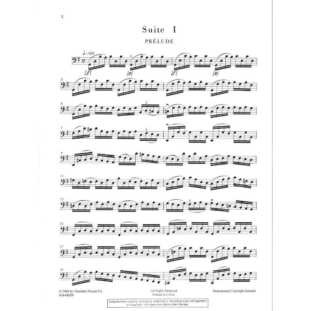 Bach, JS - 6 Cello Suites BWV 1007 for Cello - Arranged by Markevitch - Theodore Presser Publication