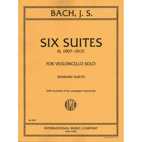 Bach, JS - 6 Suites BWV 1007 1012 for Cello - Arranged by Kurtz - International Edition