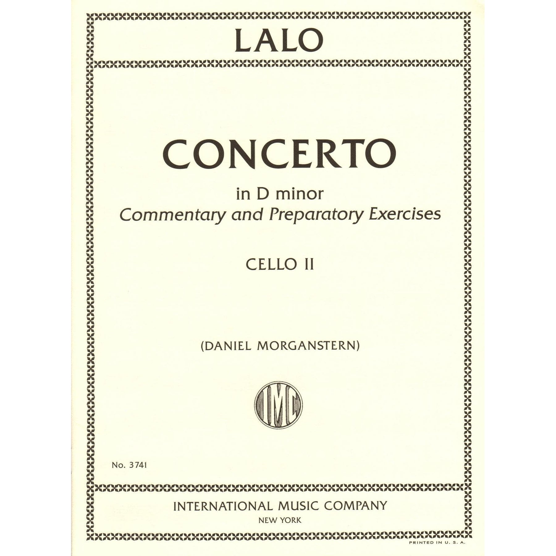 Lalo, Edouard - Concerto in D minor - for Cello - with Optional 2nd Cello, Commentary and Preparatory Exercises by Daniel Morganstern - International