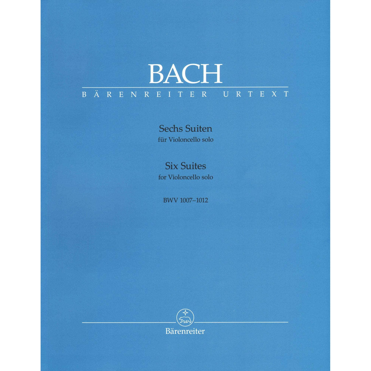 Bach, JS - 6 Suites, BWV 1007 1012 - Cello solo - edited by Andrew Talle - Bärenreiter Verlag URTEXT