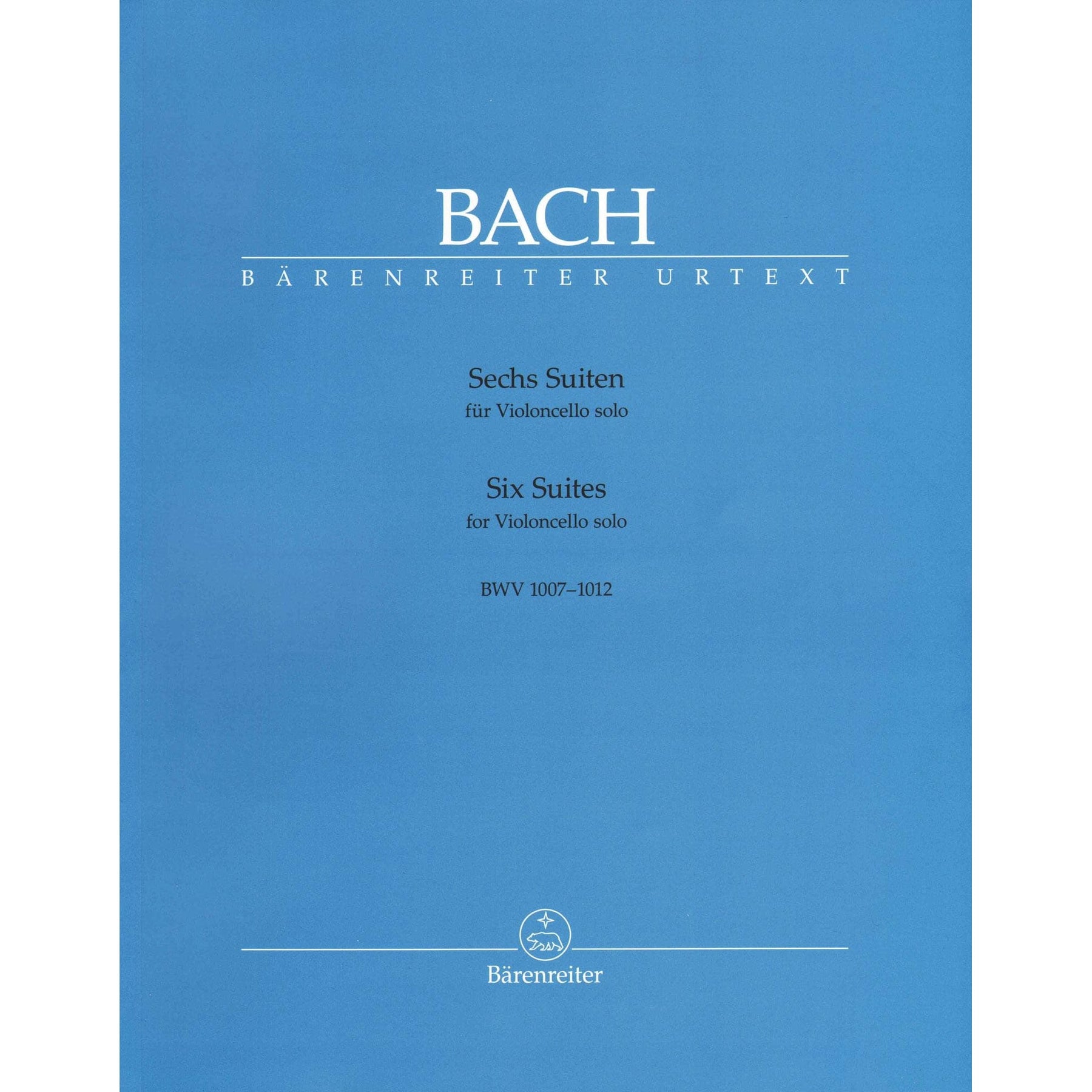 Bach, JS - 6 Suites, BWV 1007 1012 - Cello solo - edited by Andrew Talle - Bärenreiter Verlag URTEXT