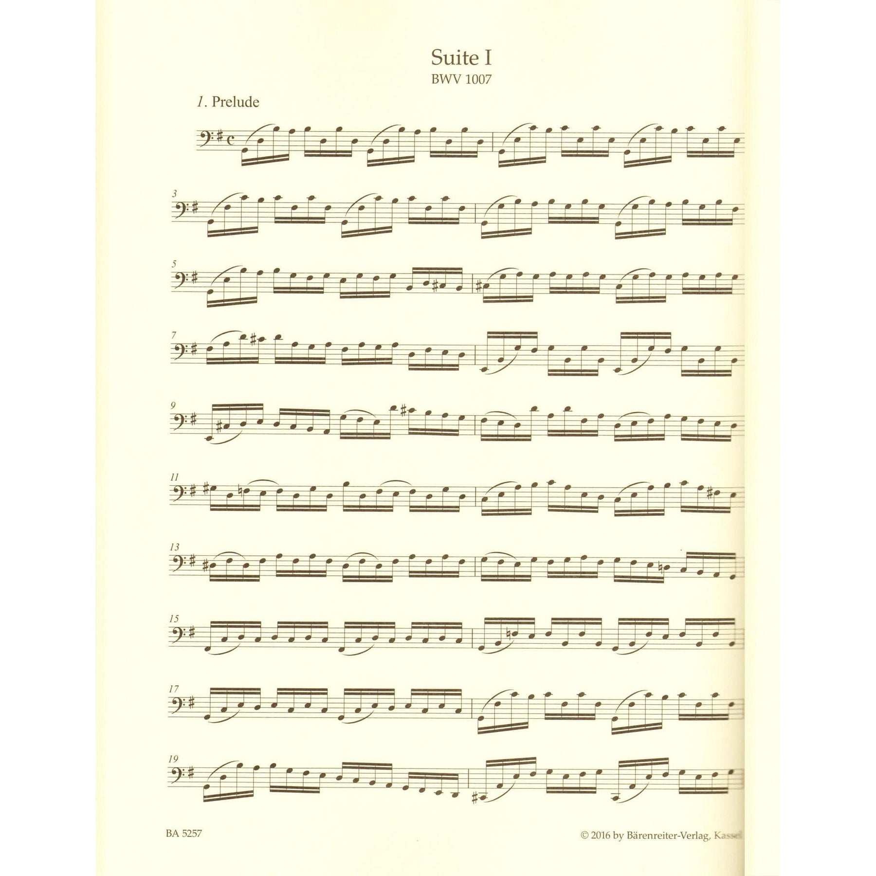 Bach, JS - 6 Suites, BWV 1007 1012 - Cello solo - edited by Andrew Talle - Bärenreiter Verlag URTEXT