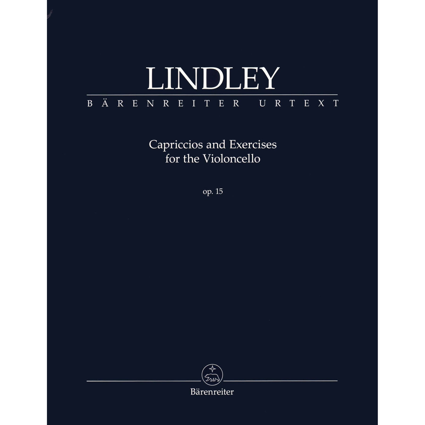 Lindley, Robert - Capriccios and Exercises, Op 15 - for Solo Cello - edited by Valerie Walden - Barenreiter URTEXT