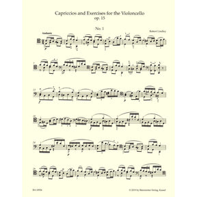 Lindley, Robert - Capriccios and Exercises, Op 15 - for Solo Cello - edited by Valerie Walden - Barenreiter URTEXT