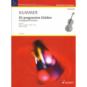 Kummer, FA - 92 Progressive Exercises, Op 60, Volume 1 for Cello - Schott Edition