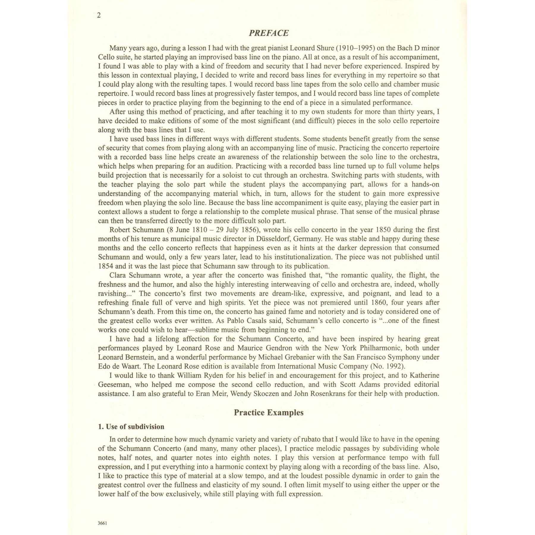 Schumann, Robert - Cello Concerto in A minor - with Optional 2nd Cello - Commentary/Preparatory Exercises by Daniel Morganstern - International Music Company
