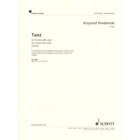Penderecki, Krzysztof - Tanz - transcription for Solo Cello - Edition Schott