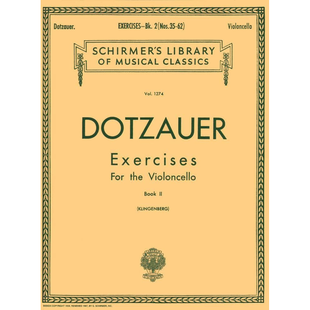 Dotzauer, J Friedrich - Exercises for Violoncello, Book 2 (Nos 35-62) - Cello solo - edited by Johannes Klingenberg - Schirmer Edition