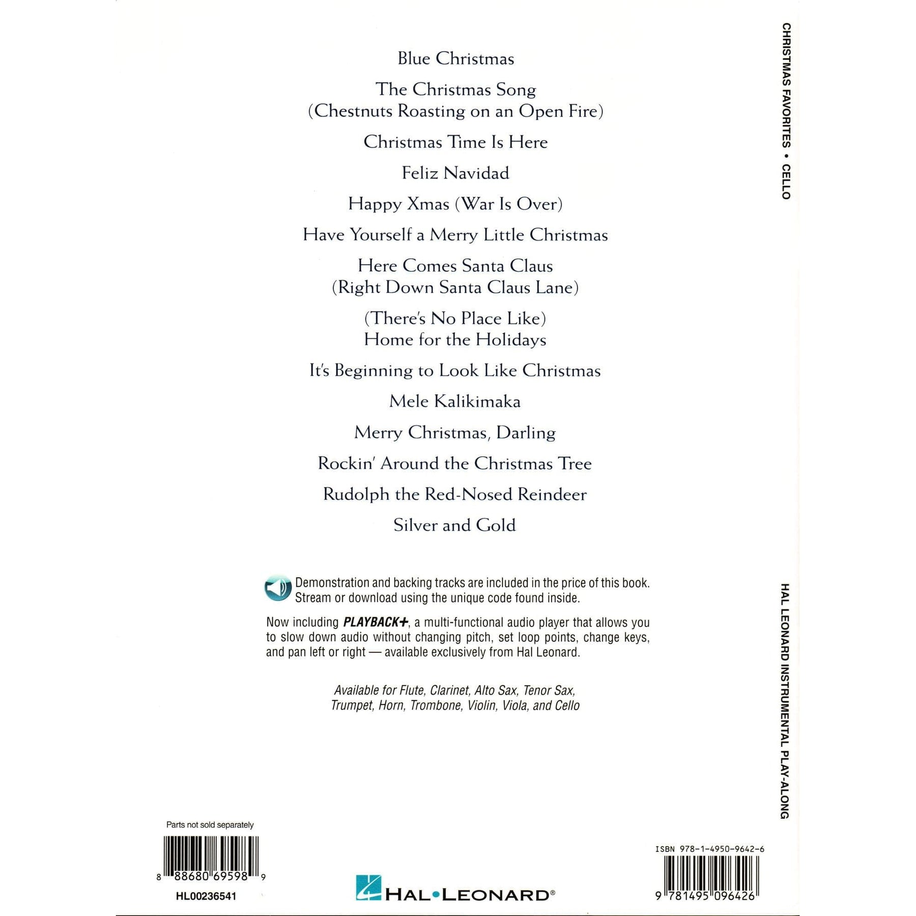 Christmas Favorites - 15 Holiday Favorites - for Cello - with Audio Play-Along - Hal Leonard