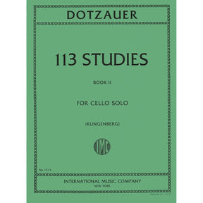 Dotzauer, J Friedrich - 113 Studies for Solo Cello, Volume 2 (Nos 35-62) - edited by Johannes Klingenberg - International Edition