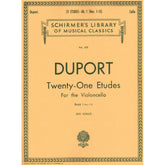 Duport, Jean-Louis - 21 Etudes for the Violoncello, Book 1 (Nos 1-13) - Cello solo - edited by Leo Schulz - G Schirmer Edition