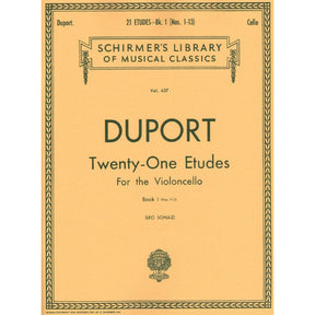 Duport, Jean-Louis - 21 Etudes for the Violoncello, Book 1 (Nos 1-13) - Cello solo - edited by Leo Schulz - G Schirmer Edition