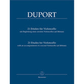 Duport, Jean-Louis - 21 Etudes for Violoncello, Complete - Cello solo (with optional 2nd Cello part) - edited by Martin Rummel - Bärenreiter Verlag Edition
