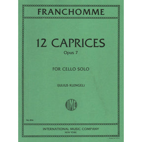 Franchomme, Auguste-Joseph - 12 Caprices, Op 7 - Cello - edited by Julius Klengel - International Edition