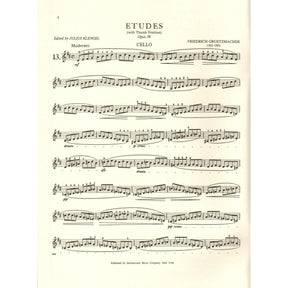 Gruetzmacher - Etudes (With Thumb Position), Op. 38 - Technology of Cello of Playing: Volume II - edited by Klengel - International