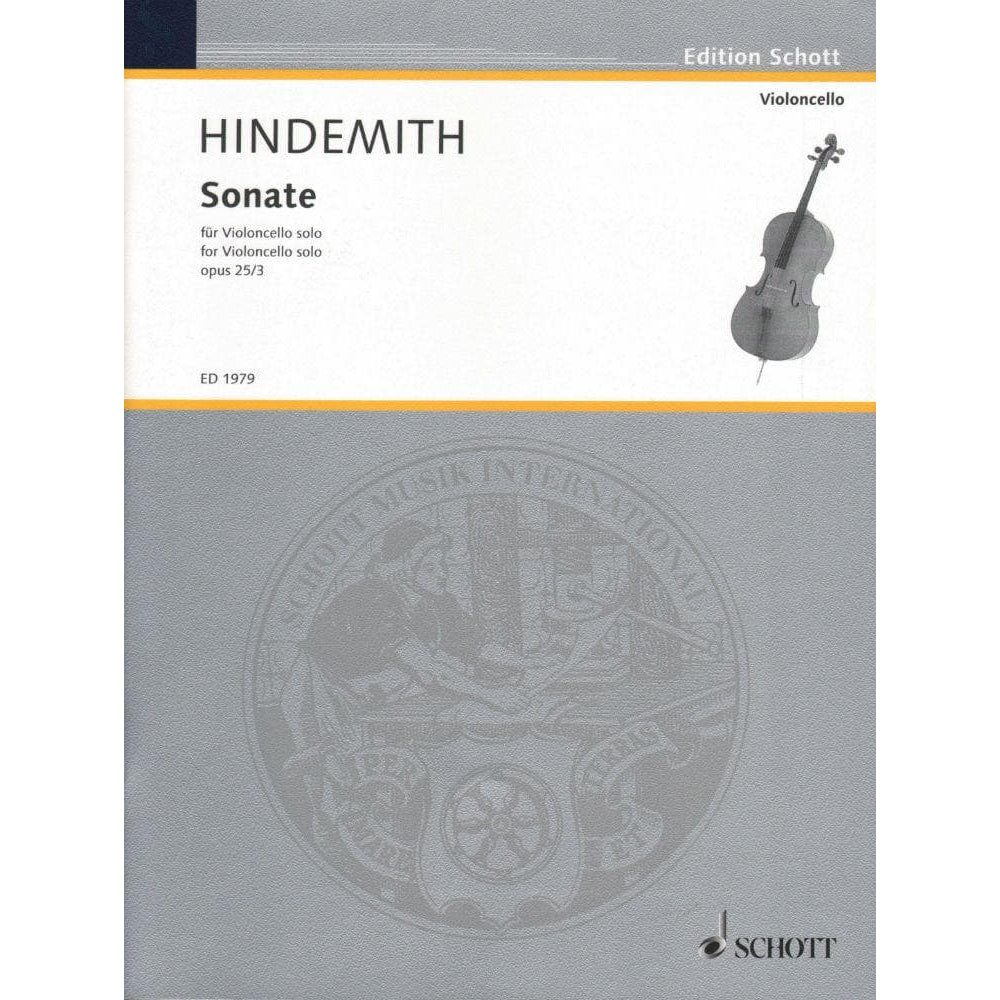 Hindemith, Paul - Sonata, Op 25, No 3 - Cello solo - Schott Edition
