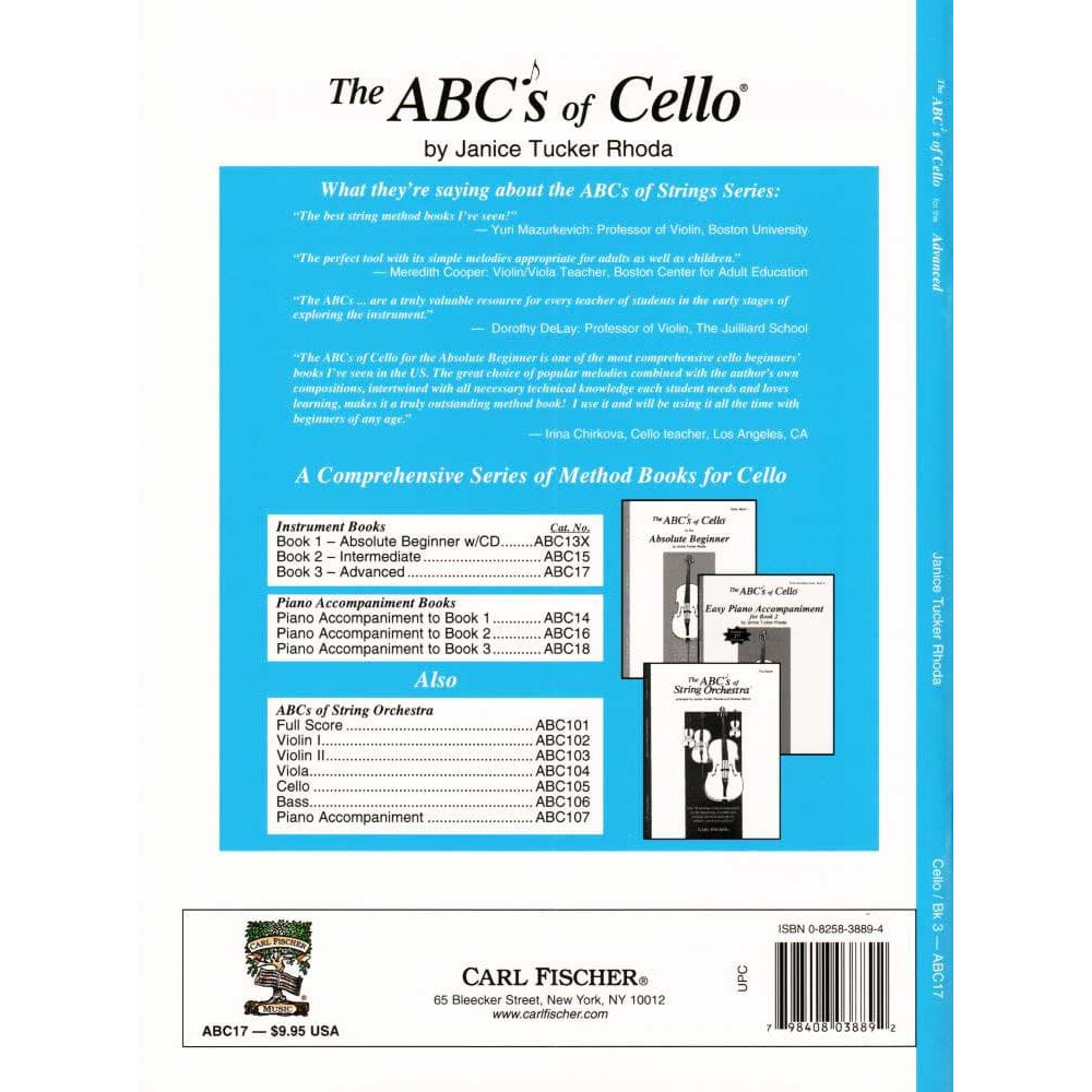 Rhoda, Janice - The ABCs of Cello for the Advanced, Book 3 - Cello - Carl Fischer