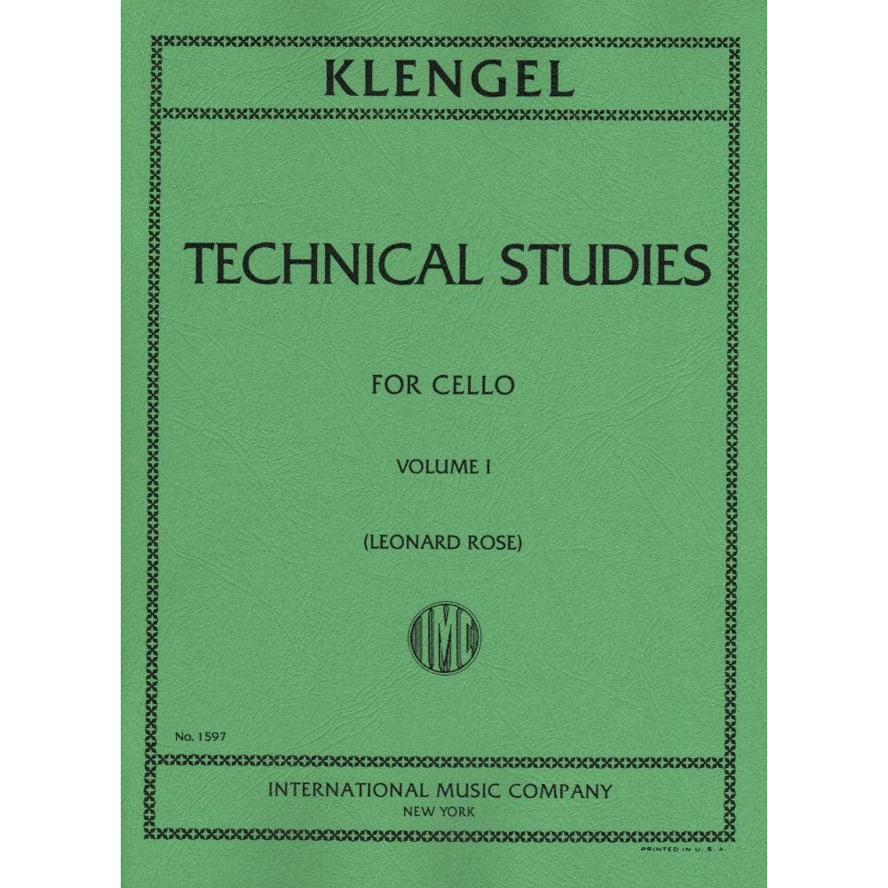 Klengel, Julius - Technical Studies, Volume 1 - Cello solo - edited by Leonard Rose - International Music Co