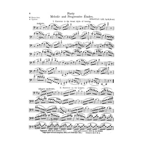 Lee, Sebastian - 40 Melodic and Progressive Etudes, Op 31, Volume 1 (Nos 1-22) - Cello solo - edited by Leo Schulz - G Schirmer Edition