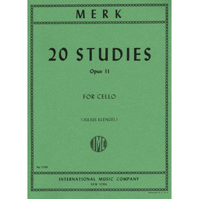 Merk, Joseph - 20 Studies, Op 11 - Cello solo - edited by Julius Klengel - International Music Co
