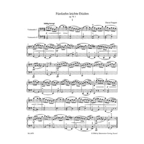Popper, David - 15 Easy Etudes and 10 Grand Etudes Op 76 For Cello Published by Barenreiter