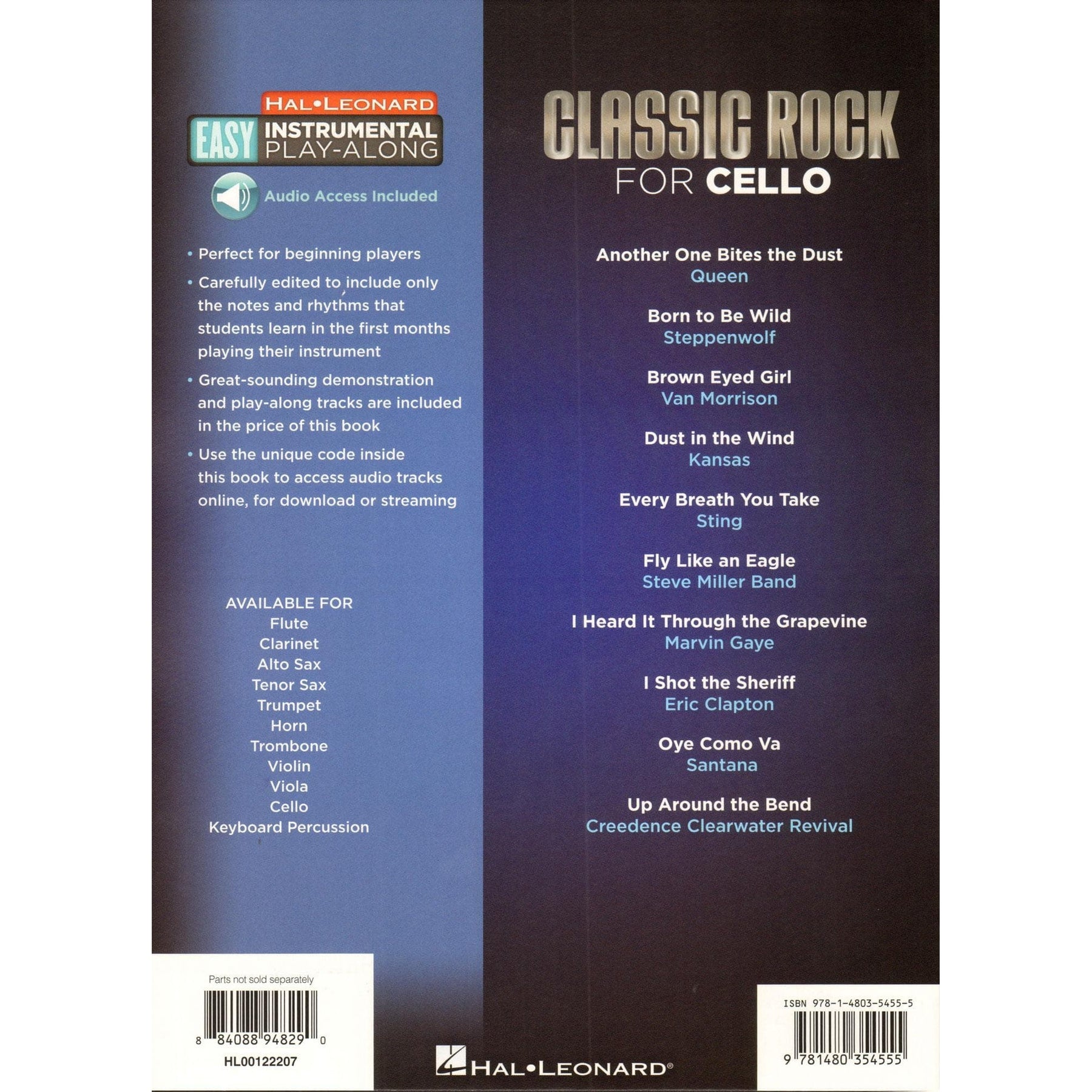 Classic Rock, 10 Monumental Hits - Instrumental Play-Along - for Cello with Online Audio - Hal Leonard