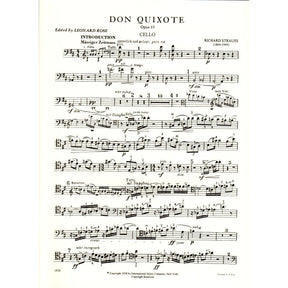 Strauss, Richard - Don Quixote, Op 35 - Solo Cello part - edited by Leonard Rose - International Music Company