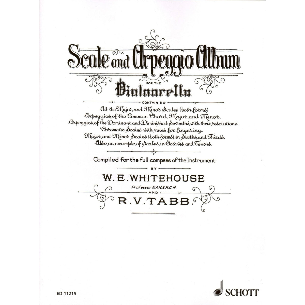 Whitehouse - Tabb Scale & Arpeggio Album, for Cello Published by Schott Music