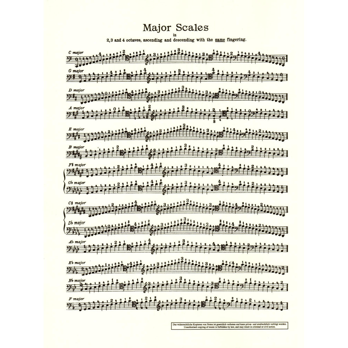 Whitehouse - Tabb Scale & Arpeggio Album, for Cello Published by Schott Music