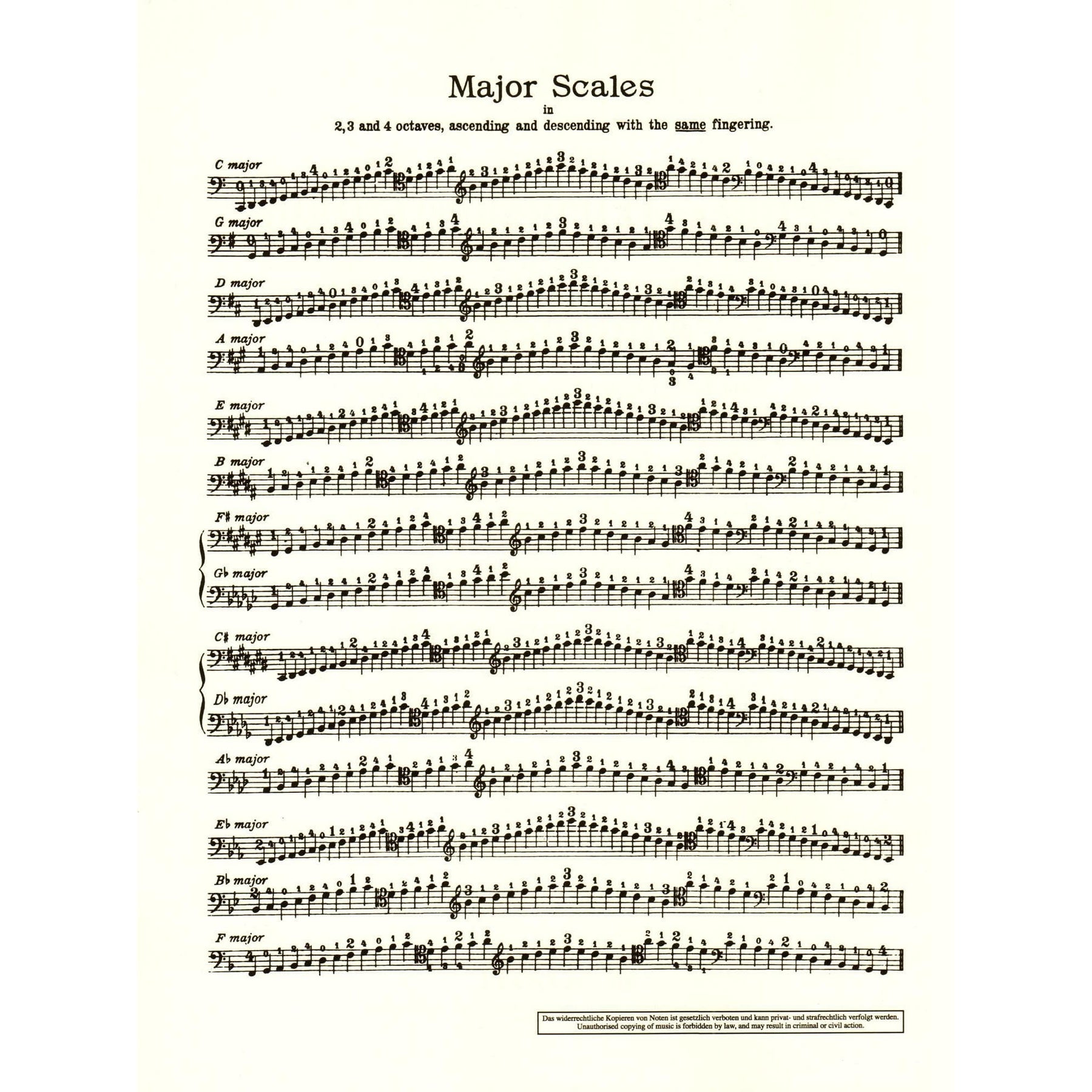 Whitehouse - Tabb Scale & Arpeggio Album, for Cello Published by Schott Music