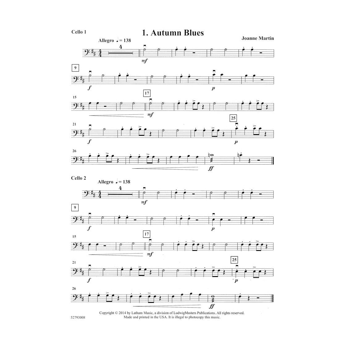Martin, Joanne - 1,2,3, Play! - Cello Part - Book/CD - Latham (Ludwig Masters)