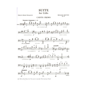 Britten, Benjamin - 3 Suites For Cello Op 72 , 80 , and 87 for Cello - Edited by Rostropovich - Faber Music Publication