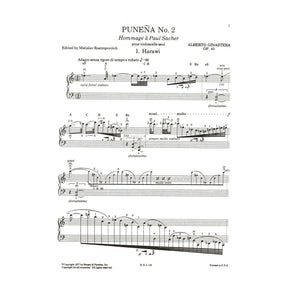 Ginastera, Alberto - Puneña No 2, Op 45 - Cello solo - edited by Mstislav Rostropovich - Boosey & Hawkes Edition