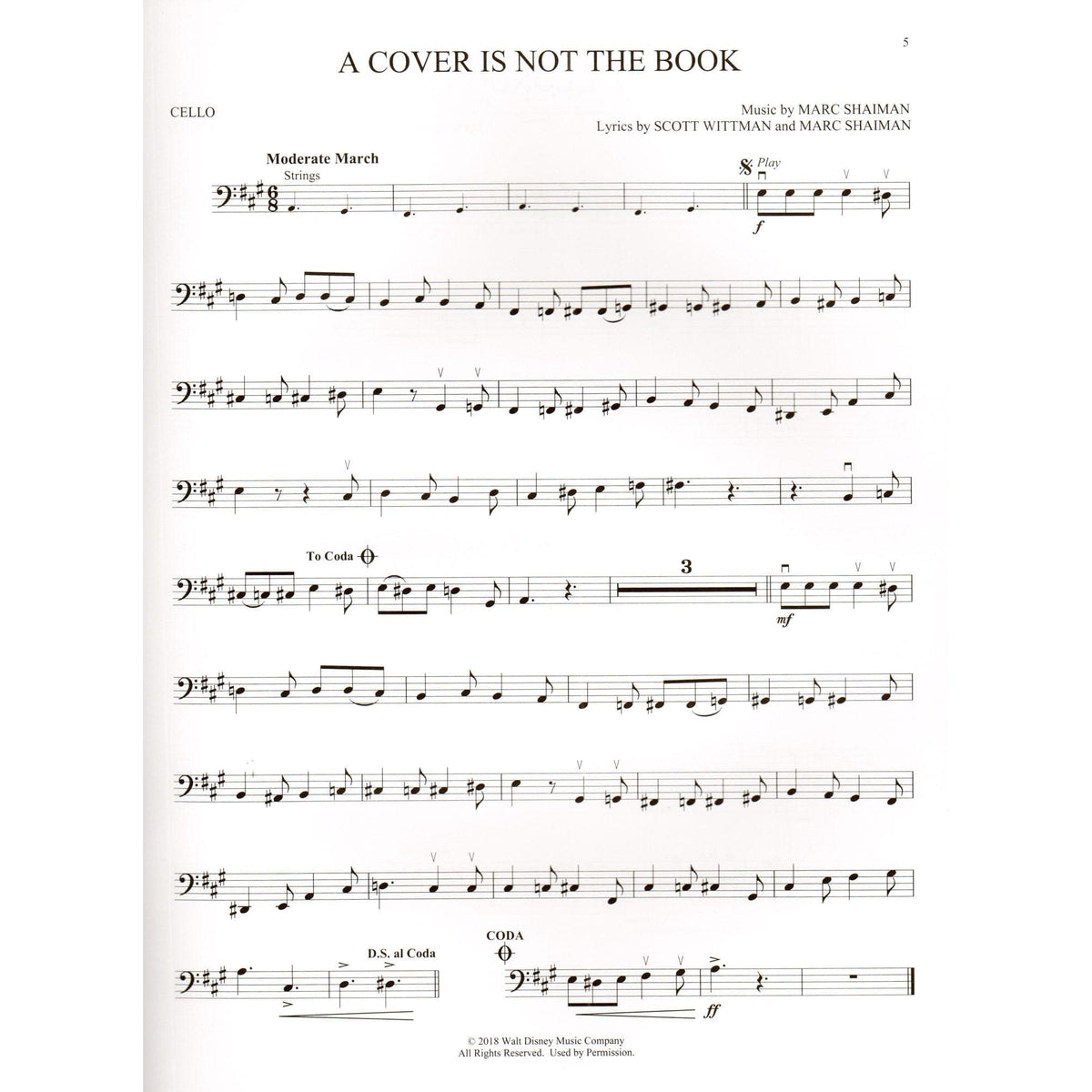 Mary Poppins Returns - for Cello with Audio Accompaniment - Hal Leonard Instrumental Play-Along