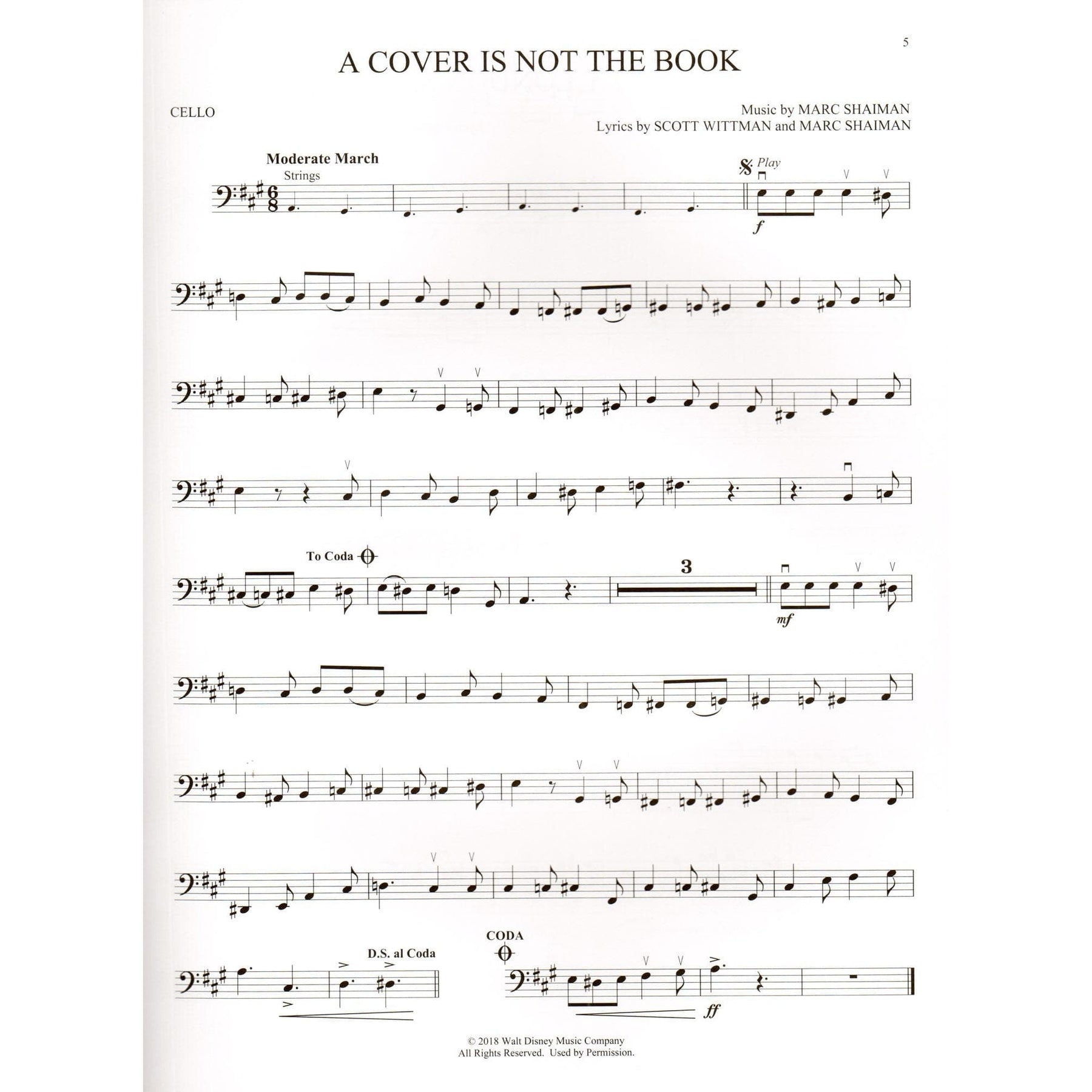 Mary Poppins Returns - for Cello with Audio Accompaniment - Hal Leonard Instrumental Play-Along