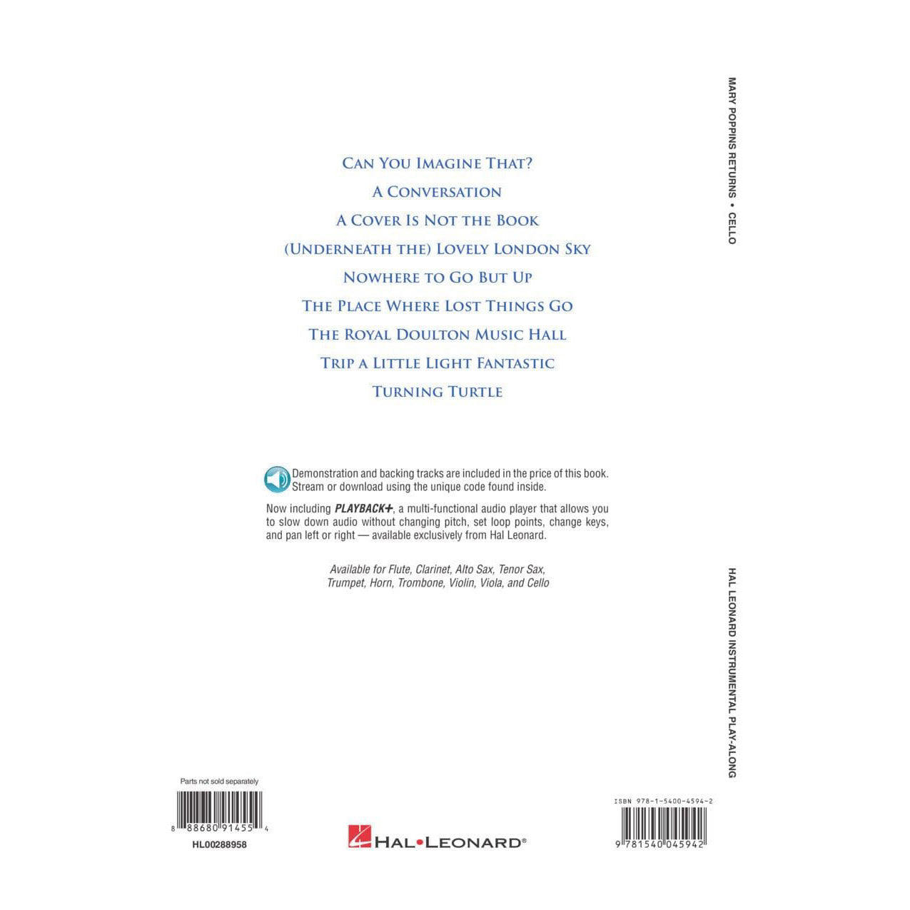 Mary Poppins Returns - for Cello with Audio Accompaniment - Hal Leonard Instrumental Play-Along