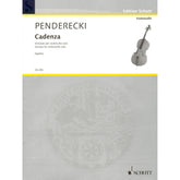 Penderecki, Krzysztof - Cadenza - Solo Cello - arranged by Jakoe Spahn - Schott Music