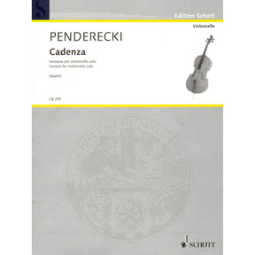 Penderecki, Krzysztof - Cadenza - Solo Cello - arranged by Jakoe Spahn - Schott Music