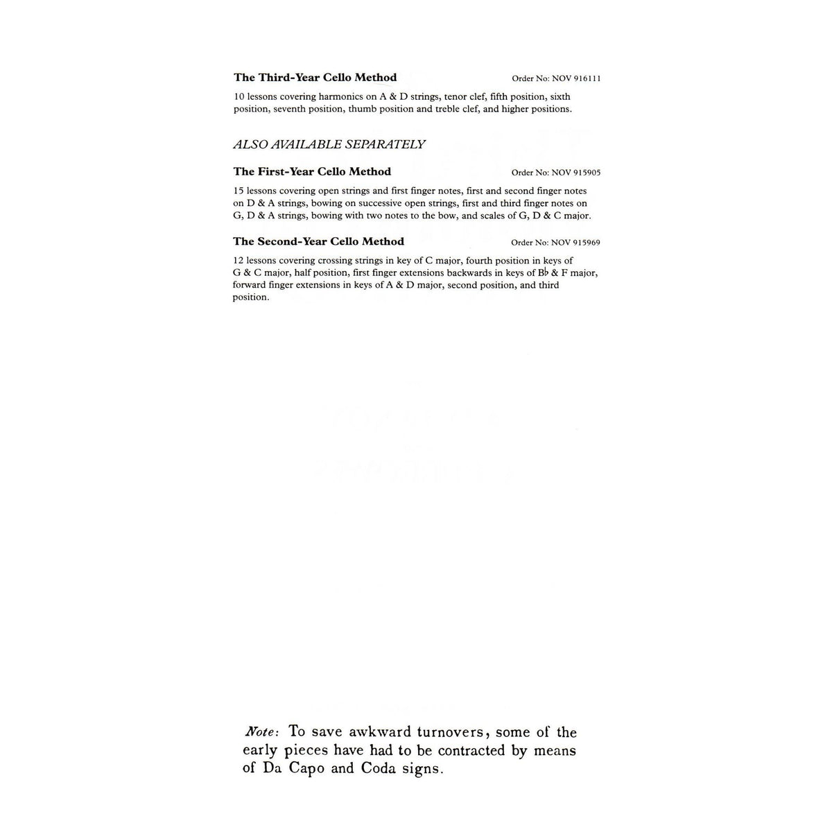 The Third Year Violoncello Method by Benoy and Burrowes - Paxton Music Limited Publication