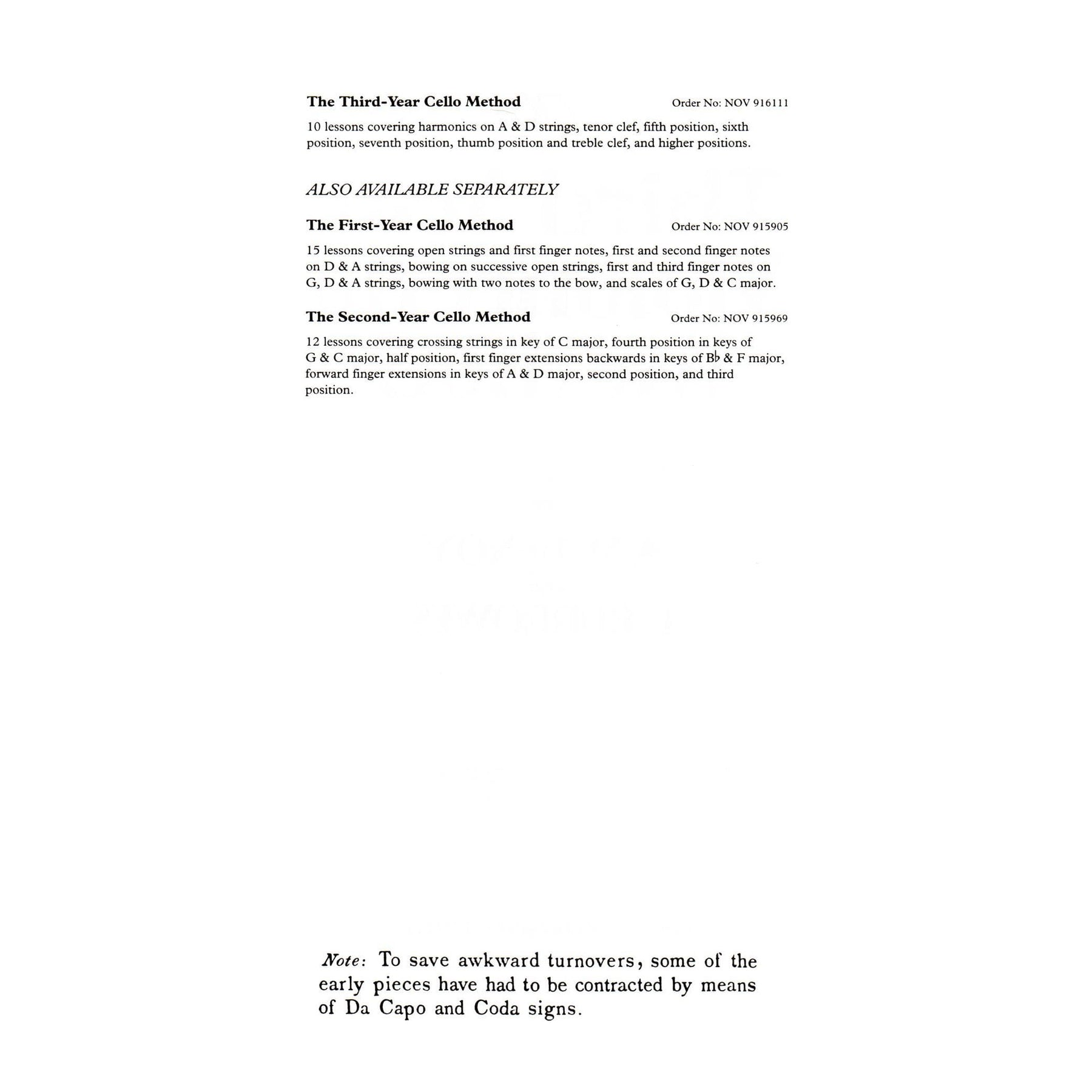 The Third Year Violoncello Method by Benoy and Burrowes - Paxton Music Limited Publication