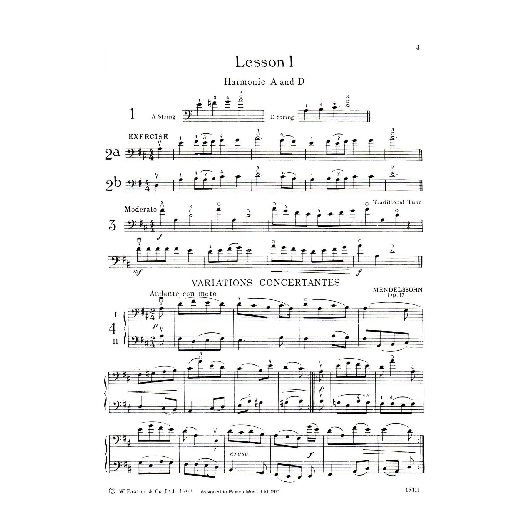 The Third Year Violoncello Method by Benoy and Burrowes - Paxton Music Limited Publication