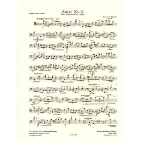 Bloch, Ernest - Suite No 3 For Cello (1957) - Broude Brothers Edition