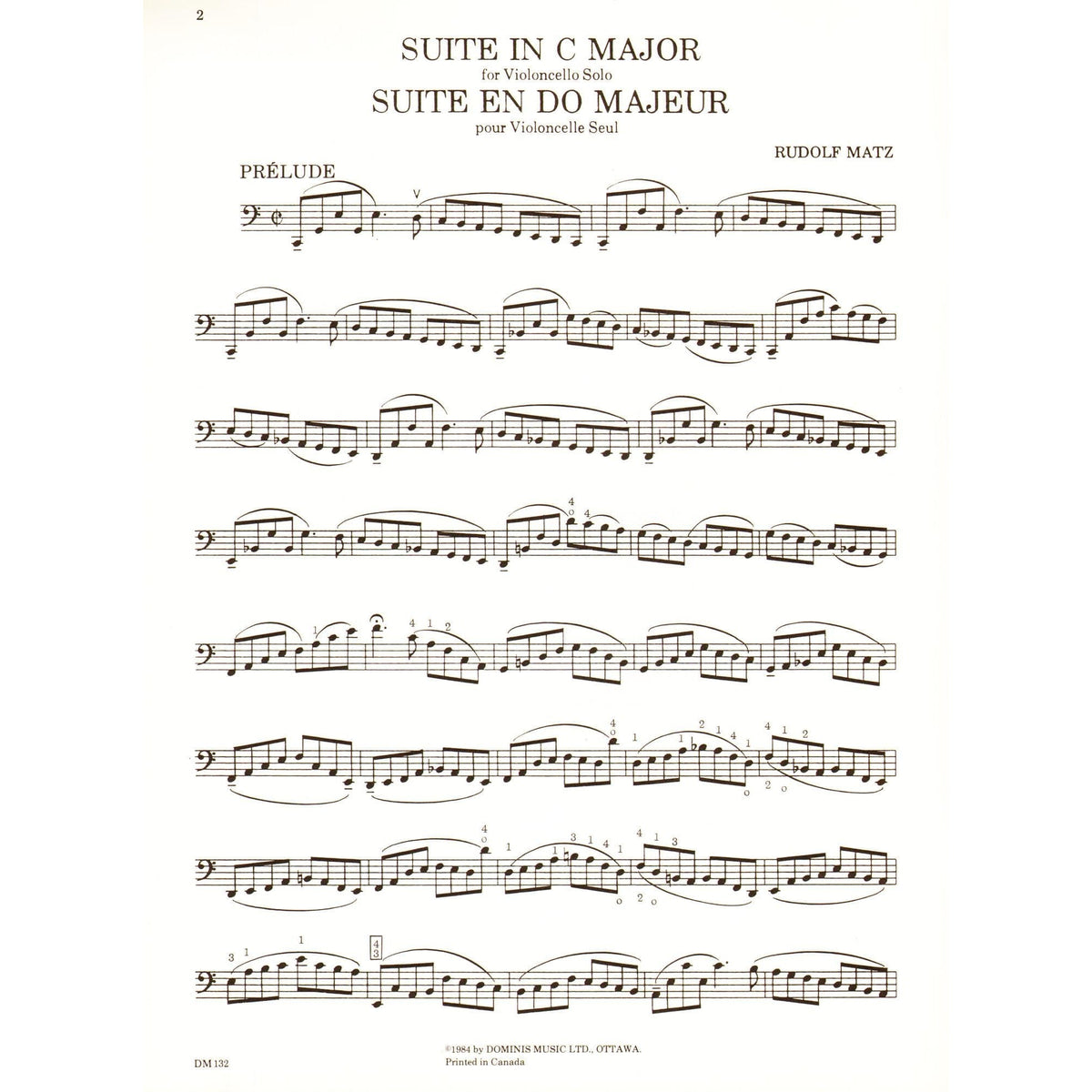 Matz, Rudolf - Suite in C Major - Cello solo - Dominis Music Edition