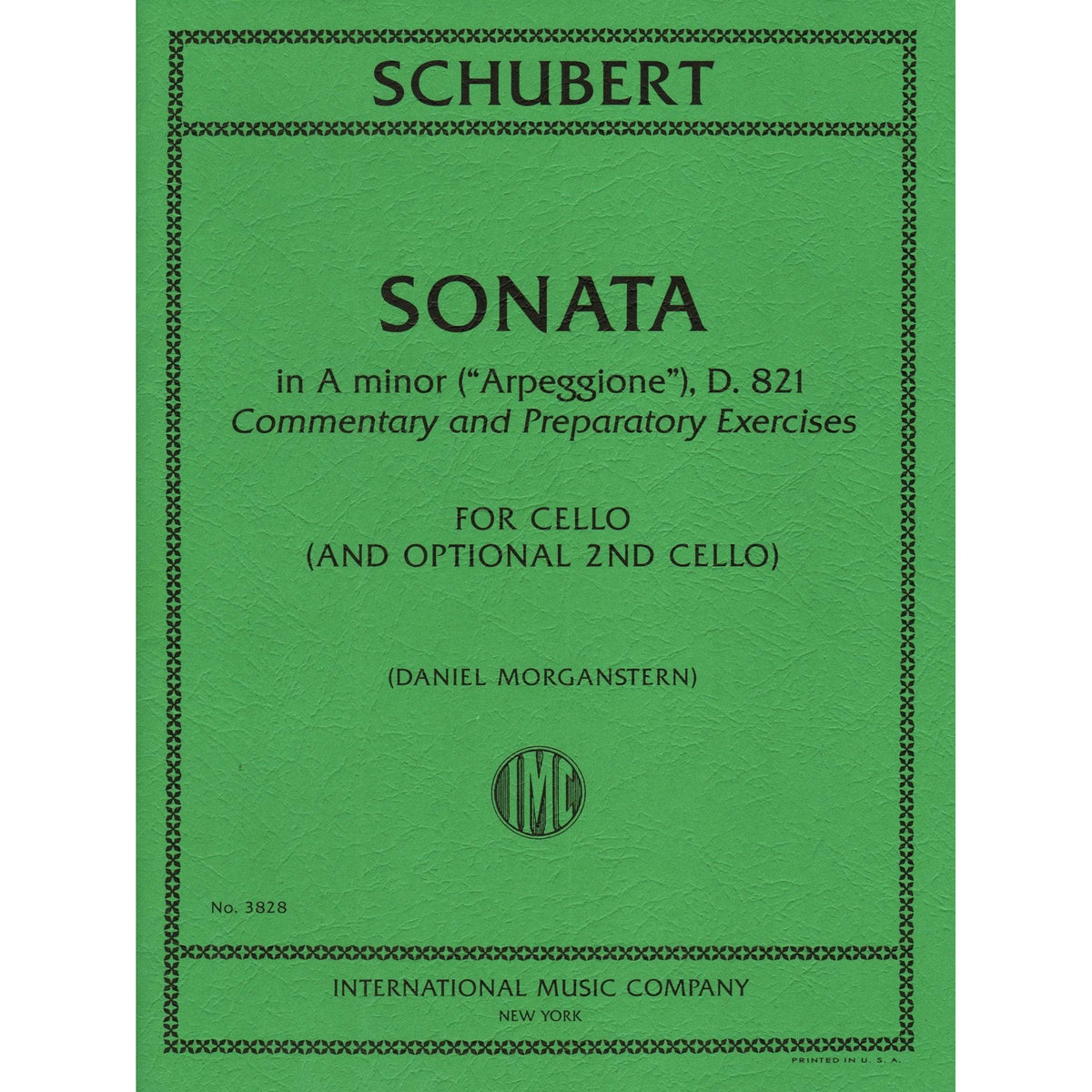 Schubert, Franz - Sonata in A minor - for Cello - with Optional 2nd Cello, Commentary and Preparatory Exercises by Daniel Morganstern - International