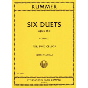 Kummer, FA - Six Duets, Op 156, Volume 1 - Two Cellos - edited by Jeffrey Solow - International Music Co