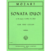 Mozart, WA - Sonata in B-Flat Major, K 292 - Two Cellos - edited by J Werner - International Music Co