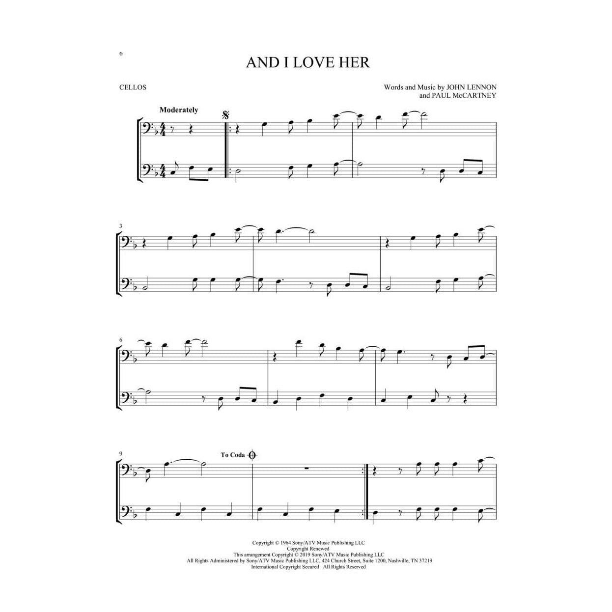The Beatles for Two: 23 Favorites - Two Cellos - Arranged by Mark Phillips - Hal Leonard