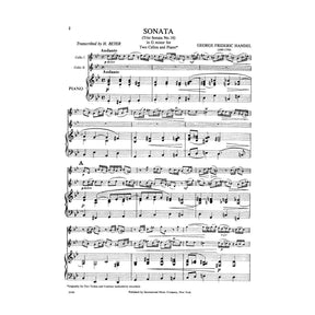 Handel, George Frideric - Sonata in g minor, Op 2, No 8, HWV 393  - Two Cellos and Piano - transcribed by H Beyer - International Edition
